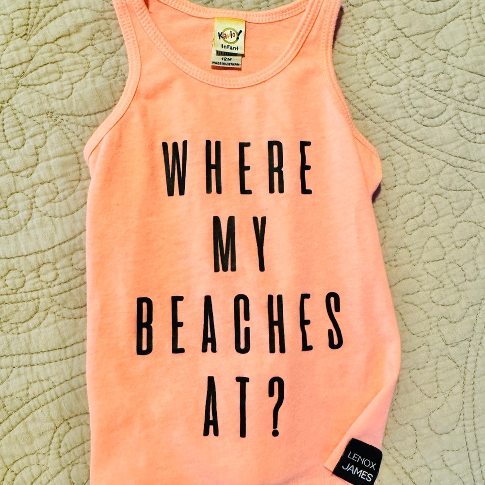 Lenox James Where My Beaches At orange top 12M
